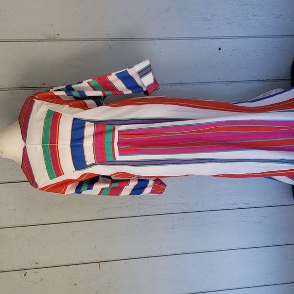 Vintage Christian Dior House Dress Colorful Stripe - Picture 15 of 15